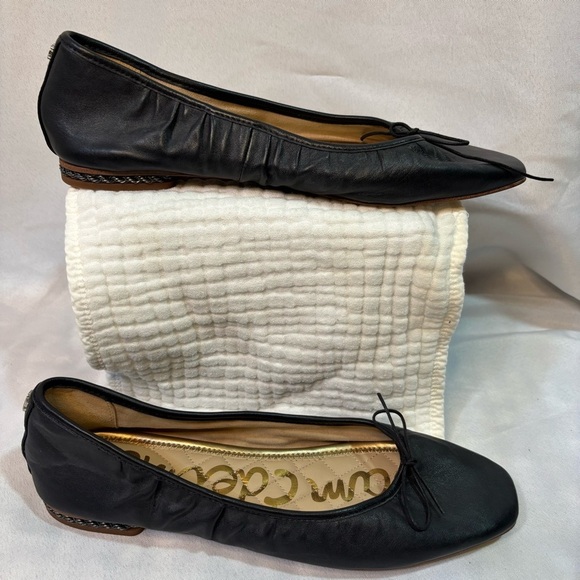 Sam Edelmon Women’s Black Meg Ballet Flat Bow Balletcore Shoes Size 9 - Picture 1 of 10